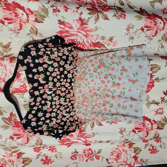 New York & Company Black and Pink Floral Blouse - Picture 2 of 7